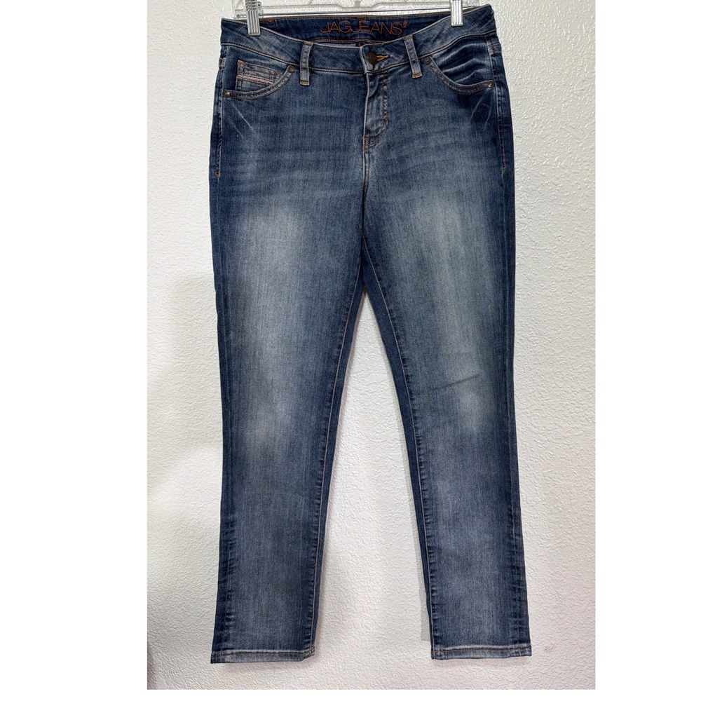 Jag Jeans Womens Relaxed Boyfriend Straight Leg Denim Blue Jeans Size 4 Medium